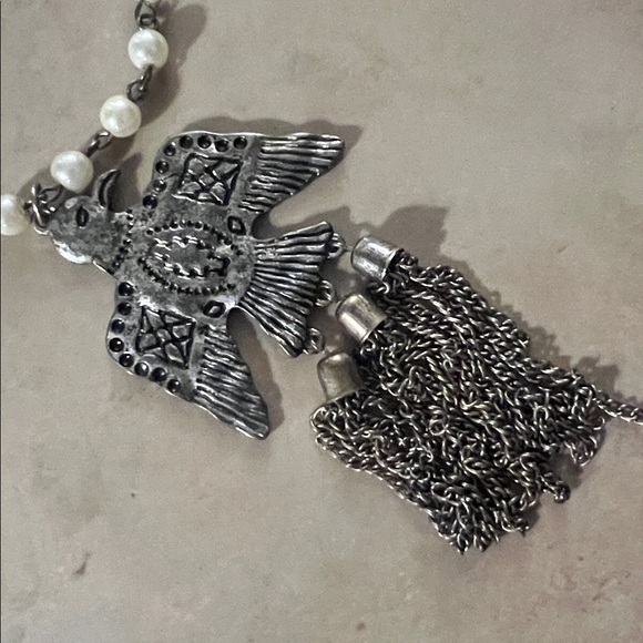 Beautiful pearl firebird rhinestone necklace set - Picture 10 of 10